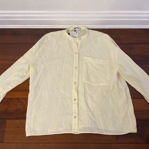 Yellow Zara linen button down